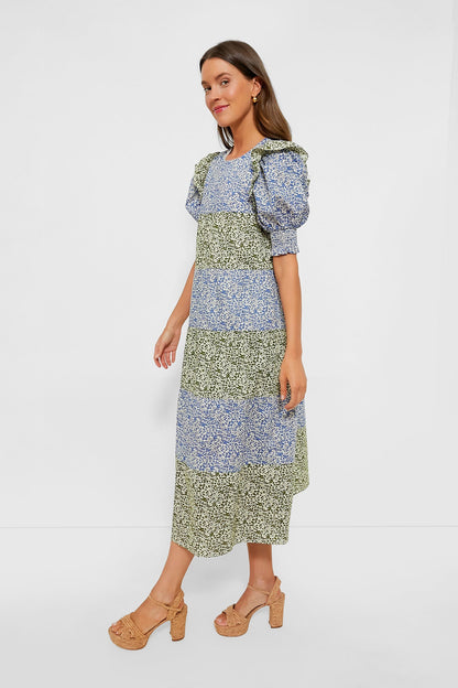 Green & Blue Floral Barton Midi Dress