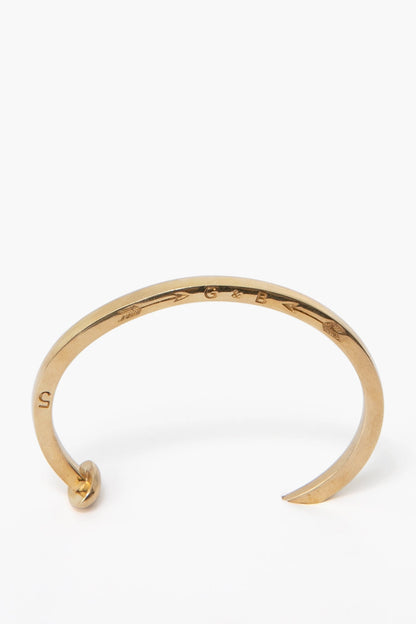 Yellow Gold Skinny Polished Railroad Spike Cuff