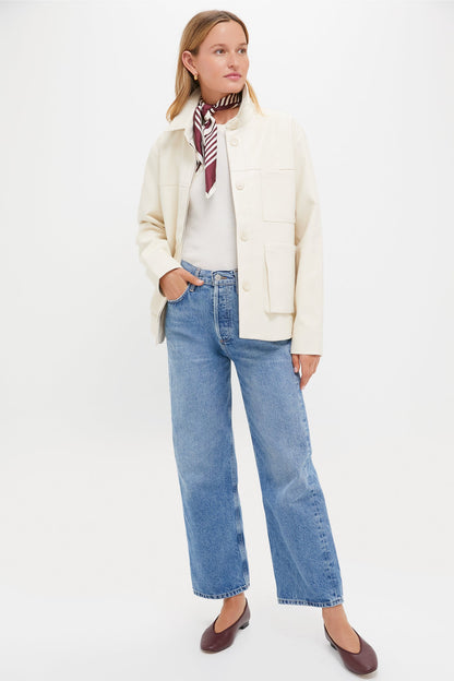 Ivory Telsey Faux Leather Jacket