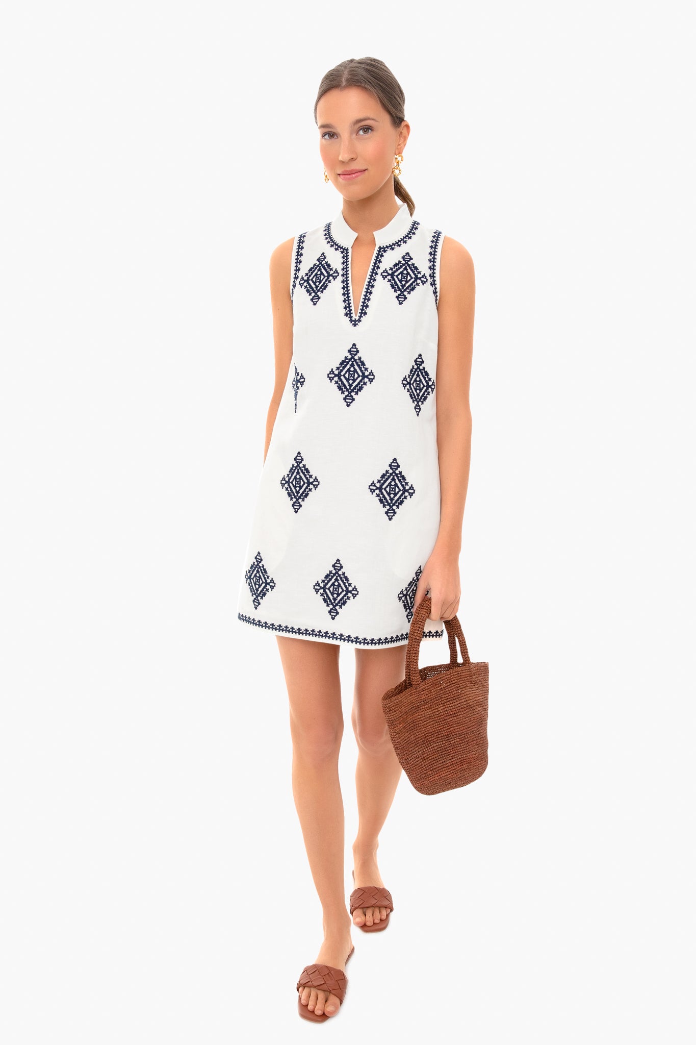 Ivory and Navy Celeste Dress