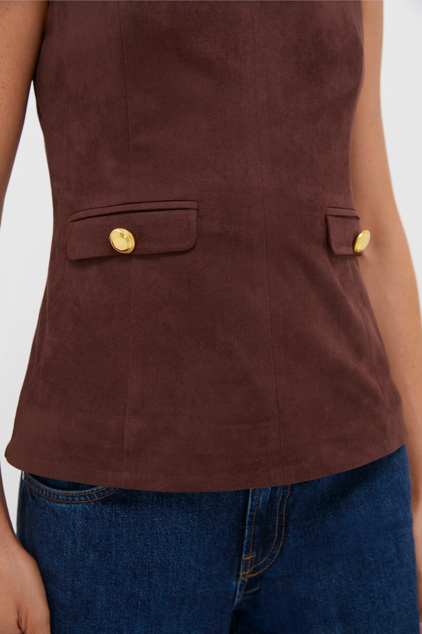 Brown Faux Suede Franz Top