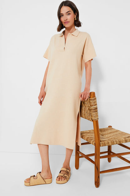 Tan Channing Polo Midi Dress