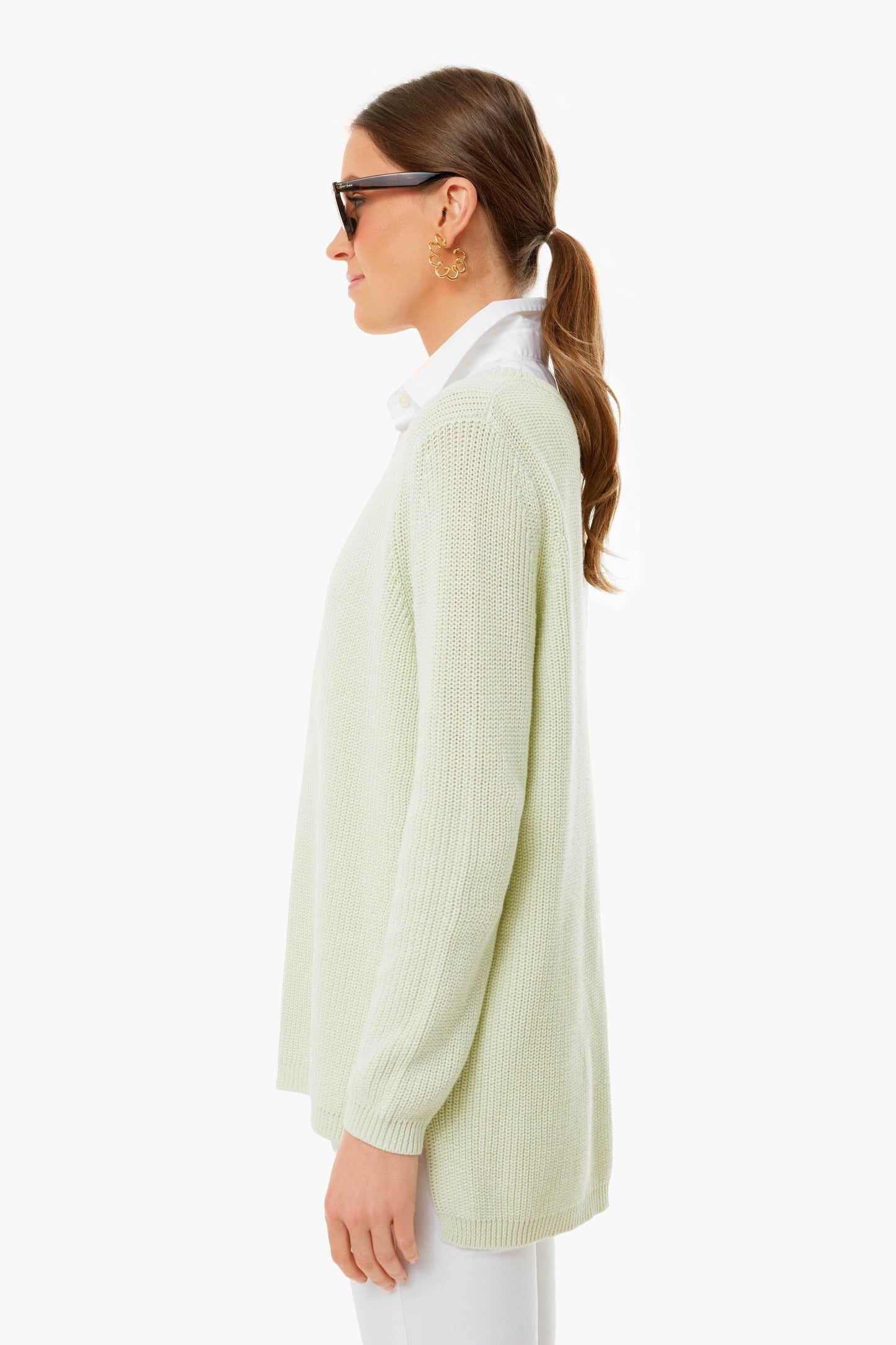 White Sage Emma Shaker Sweater