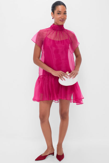 Pomegranate Beaux Tiered Mini Dress