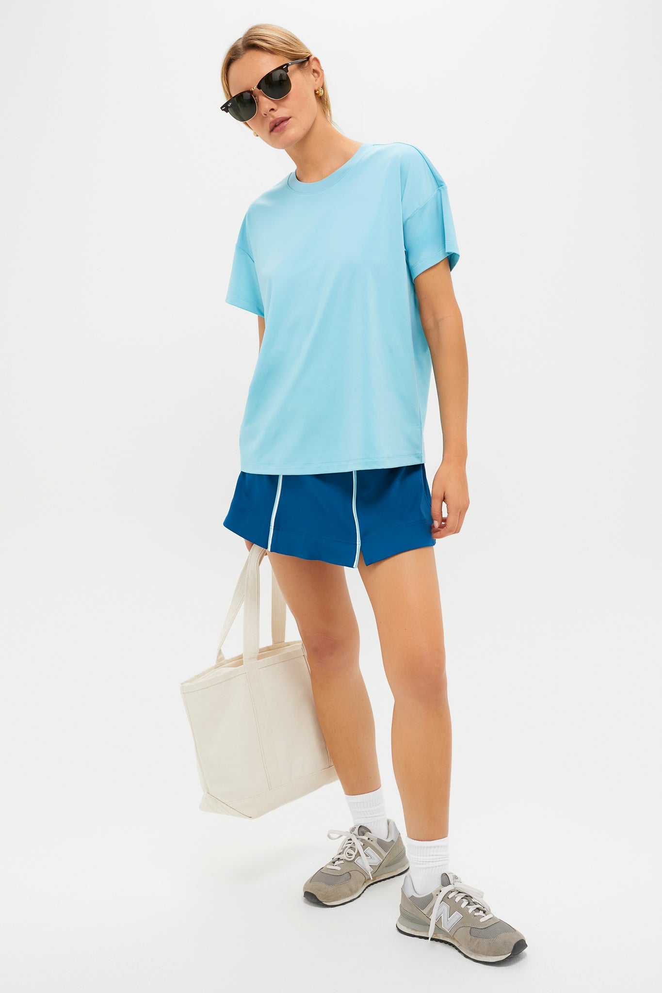 Milky Blue Short Sleeve Performance Jersey Ryan Boyfriend Tee