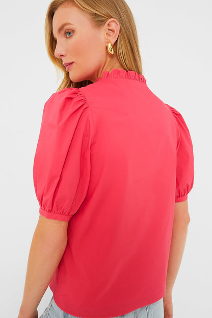 Watermelon Ruffle Leigh Blouse
