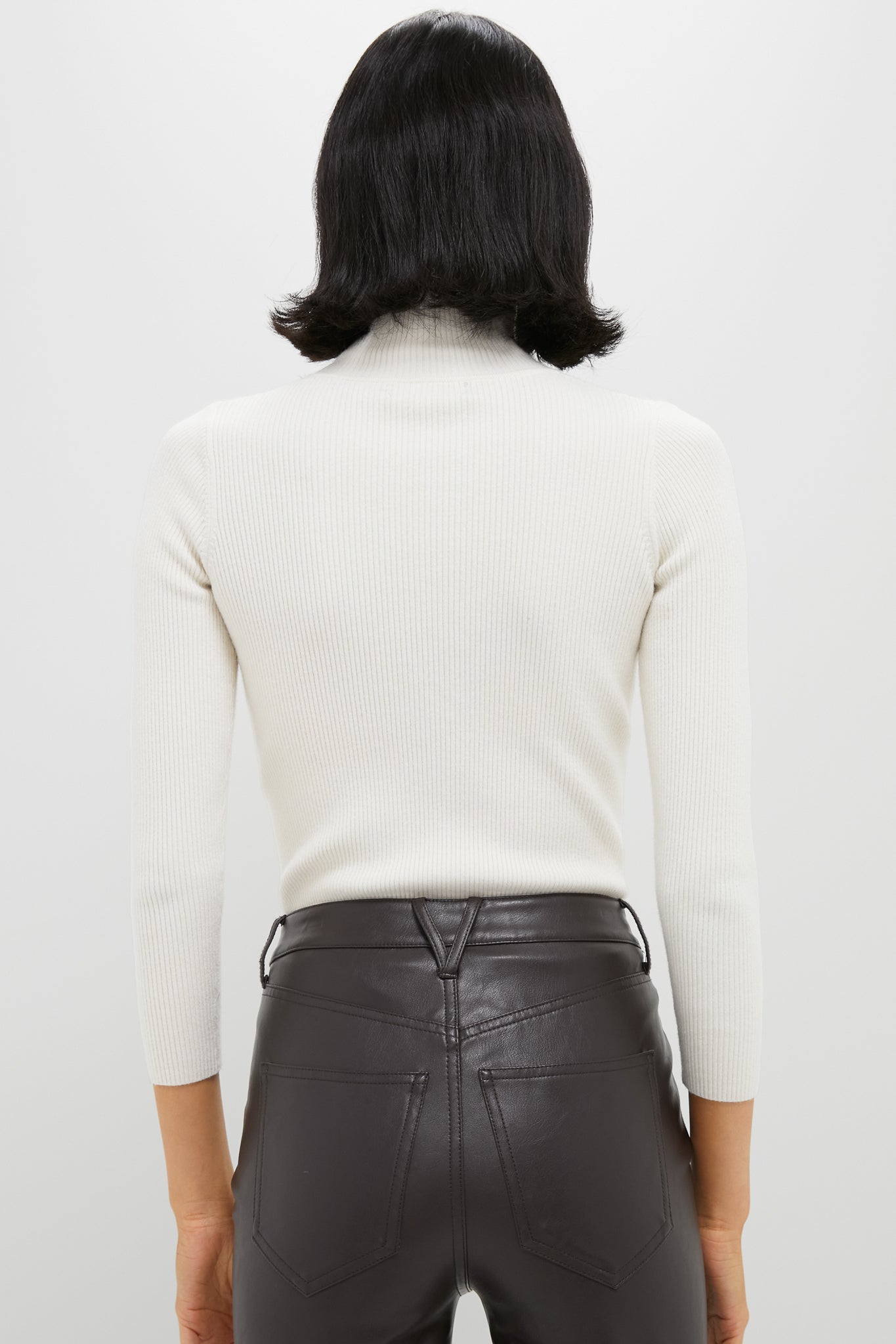 Winter White Arlo Ribbed Turtleneck