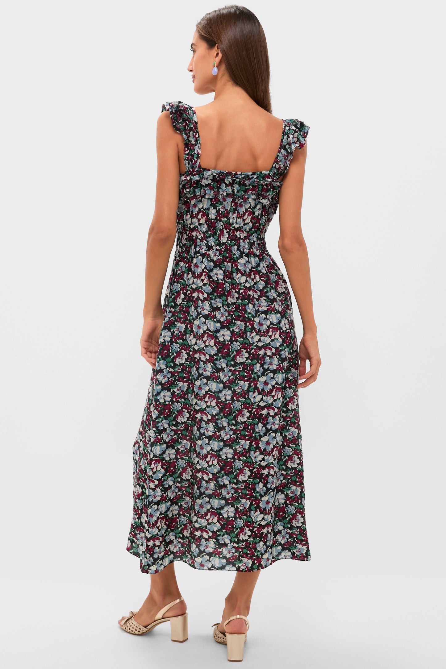 Peonia Print Amalie Midi Dress