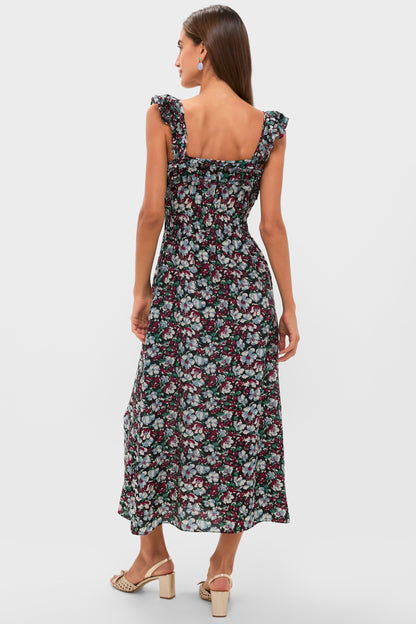 Peonia Print Amalie Midi Dress
