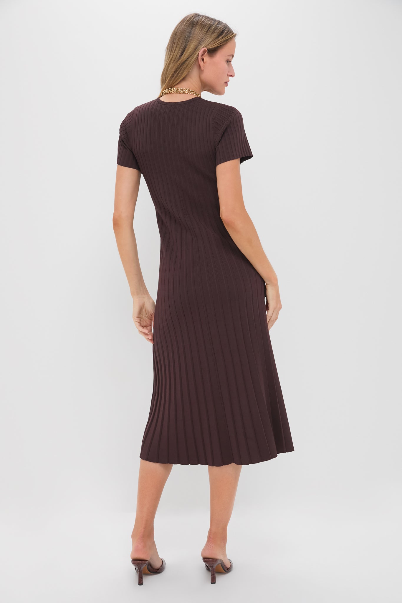 Chocolate Knit Murphy Swing Midi Dress