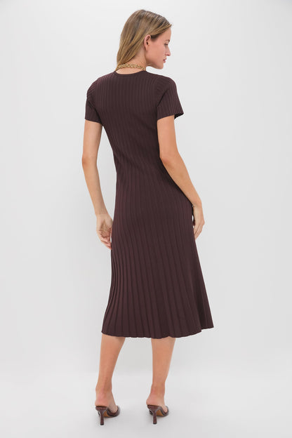 Chocolate Knit Murphy Swing Midi Dress