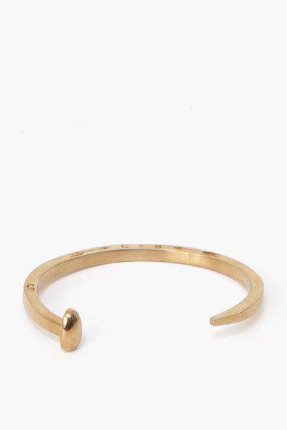 Yellow Gold Skinny Polished Railroad Spike Cuff