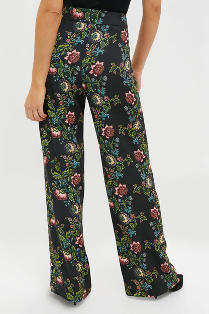Midnight Moonflower Drapey Twill Erin Pants