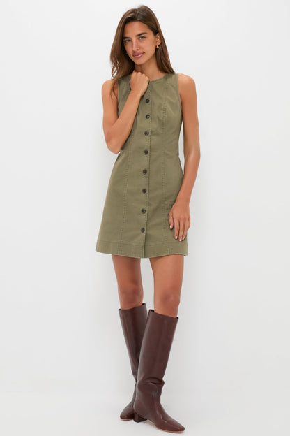 Burnt Olive Chino Rhoda Mini Dress