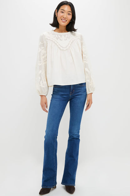 Ivory Patchwork Embroidered Cressida Blouse