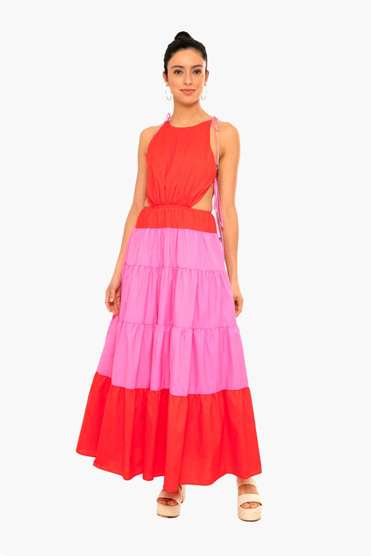 Tomato and Wild Orchid Minerva Dress