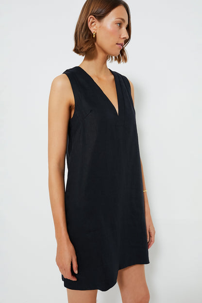 Navy Linen Melanie Dress