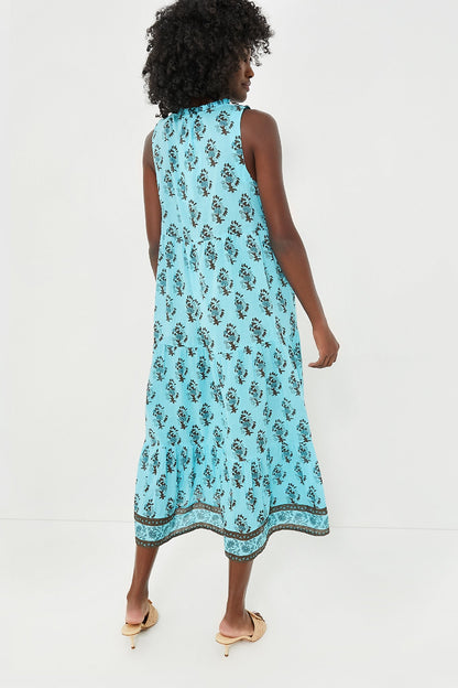 Tropical Turquoise Bouquet Salty Paloma Caftan