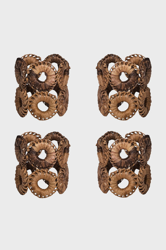 Natural Rustic Ring Napkin Ring Set of 4