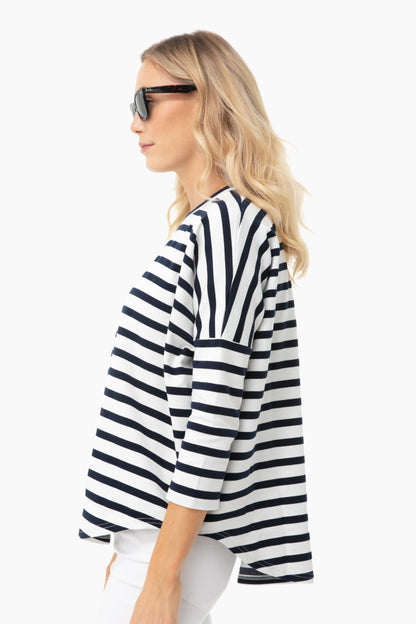 Navy and White Swing Sweatshirt