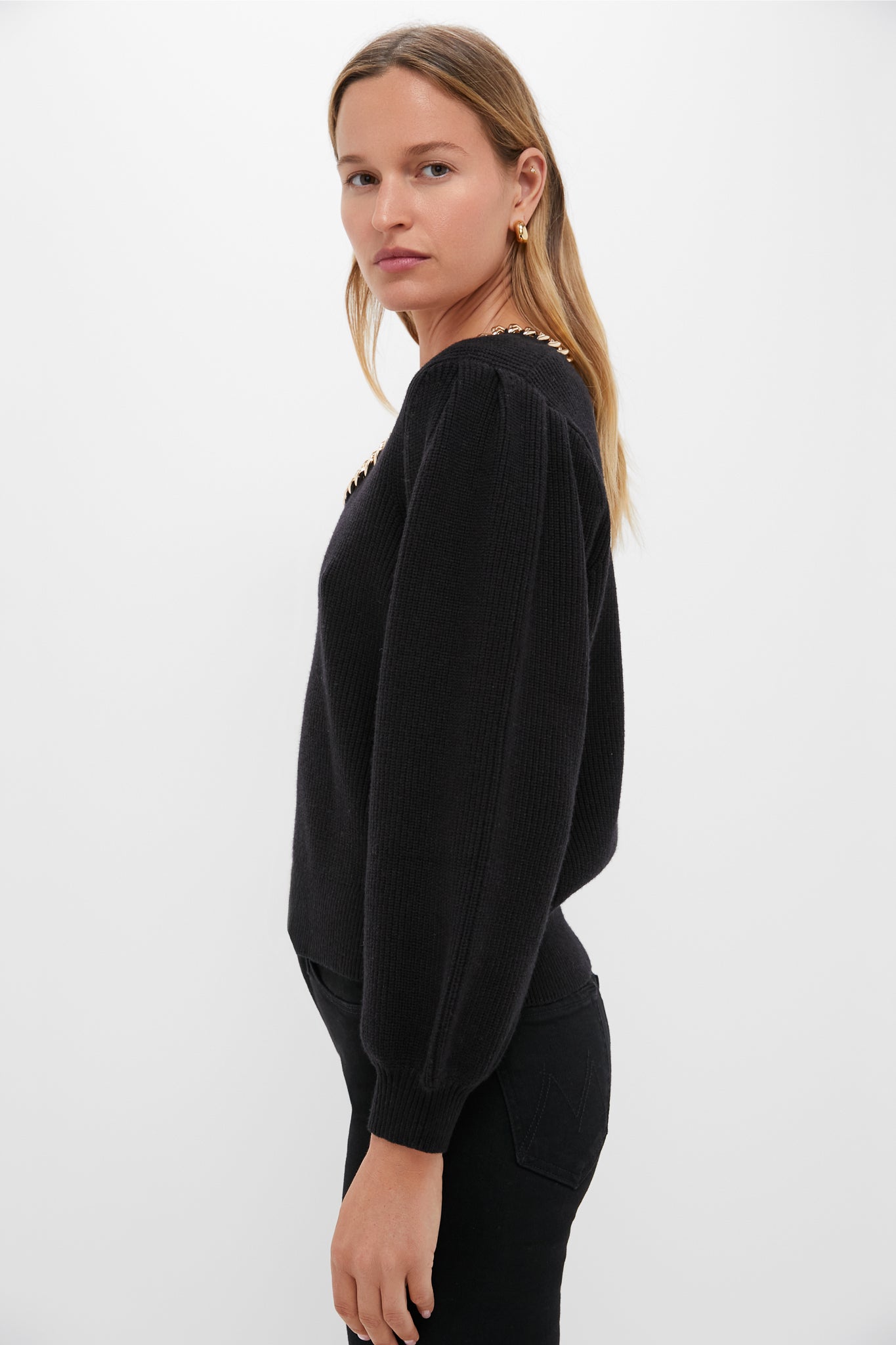 Black and Gold Chain Blythe Sweater