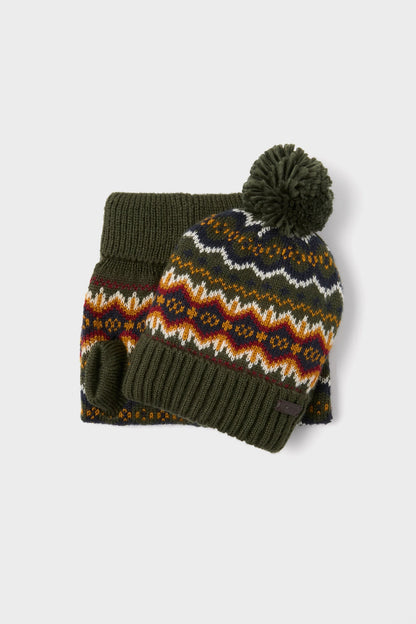 Olive Case Fair Isle Dog Set