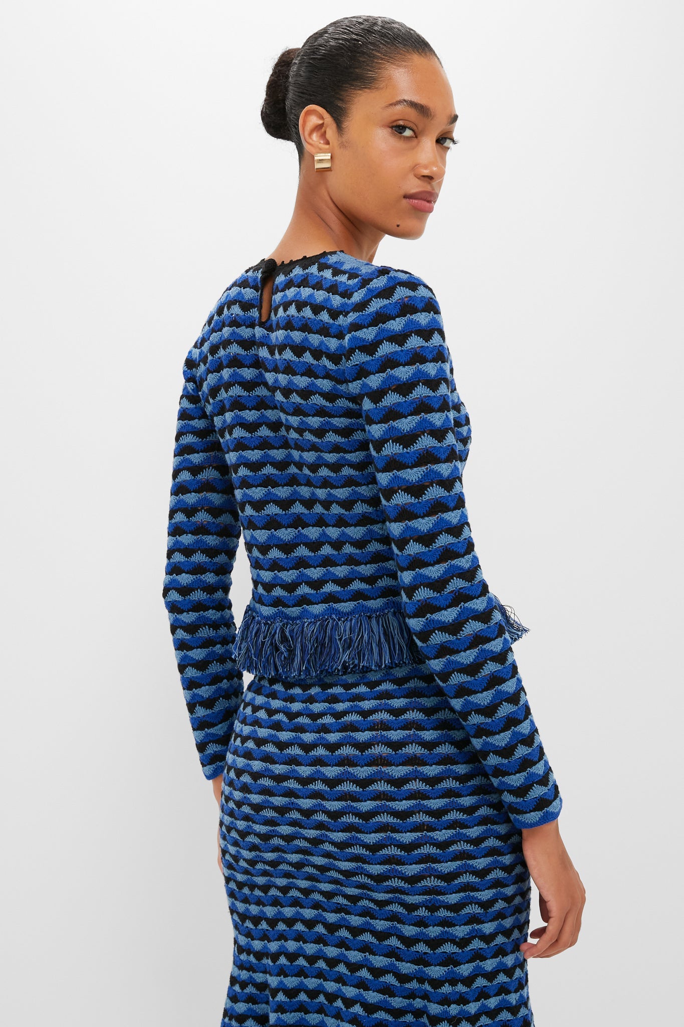 Blue and Black Profundo Long Sleeve Top