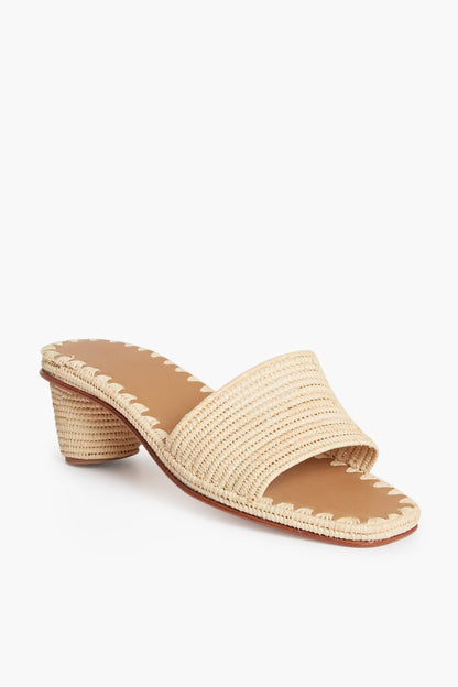 Beige Natural Raffia Bou Heels