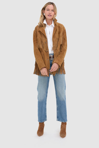 Maple Nappa Cow Roughout Leather Skin Coat