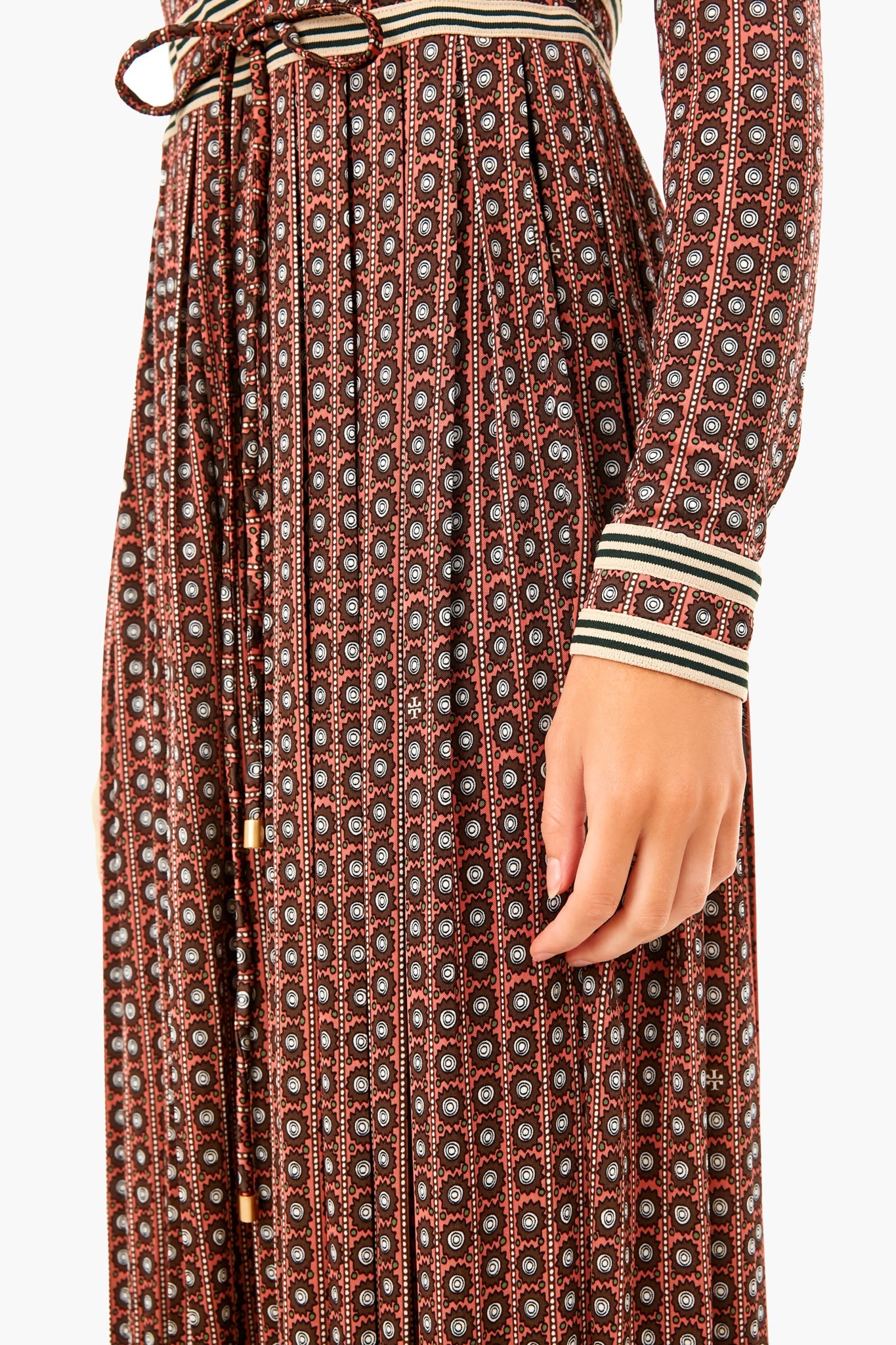 Sun Geo Silky Knit Shirt Dress