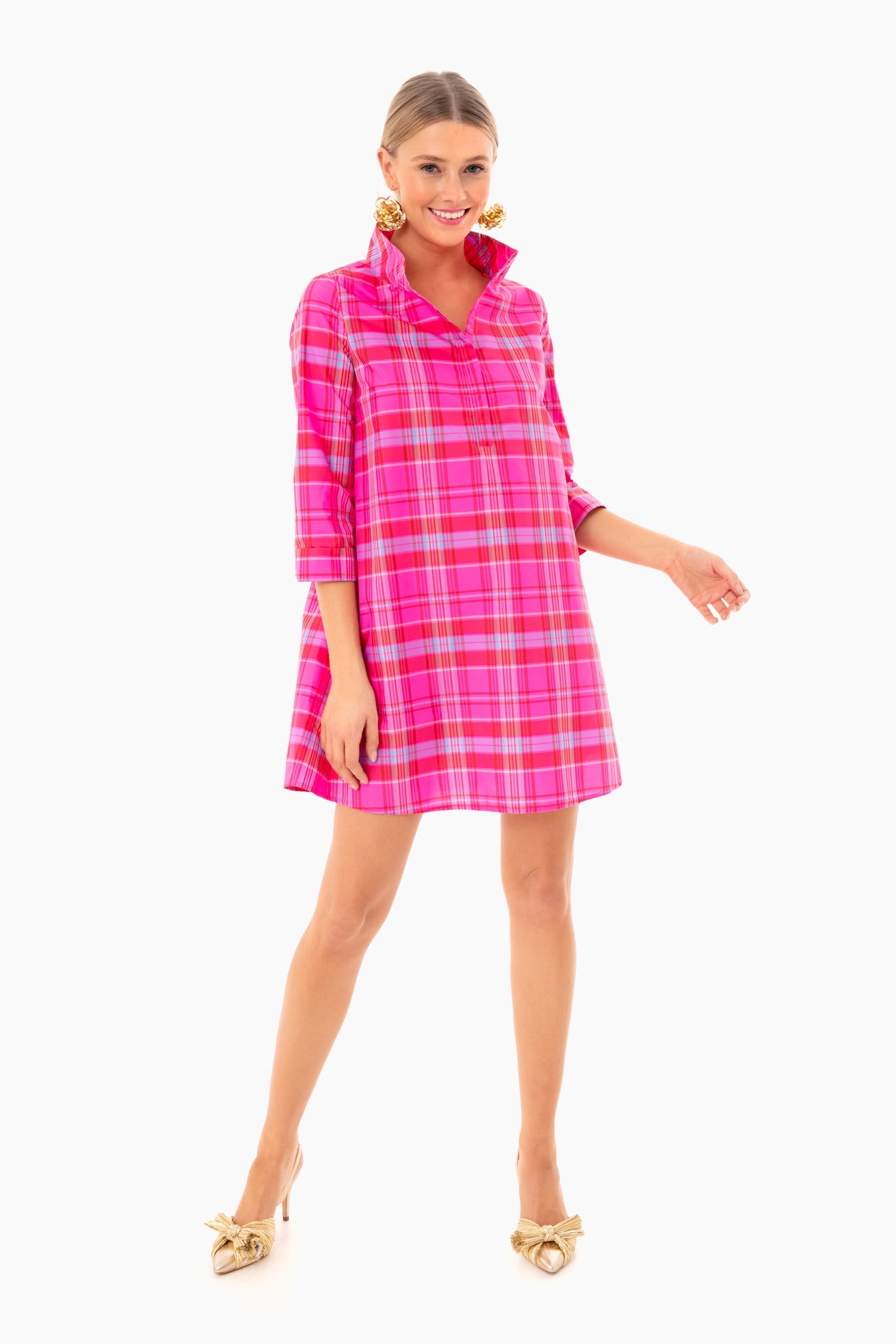 Taffeta Party Plaid Dress