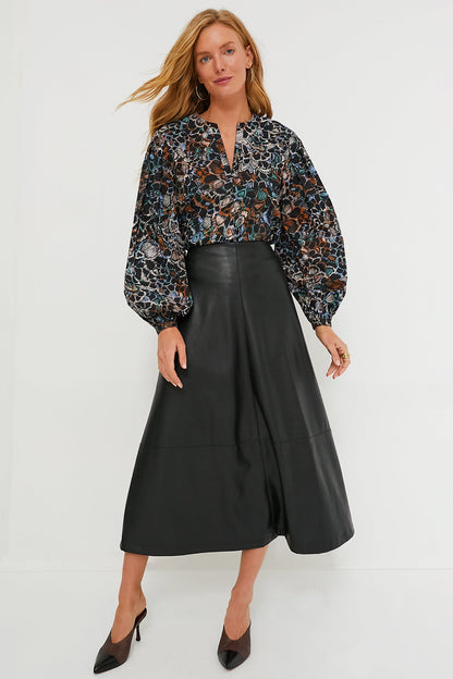 Black Leather Veronica Maxi Skirt