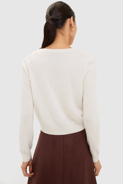 Ivory Cashmere Riley Cardigan