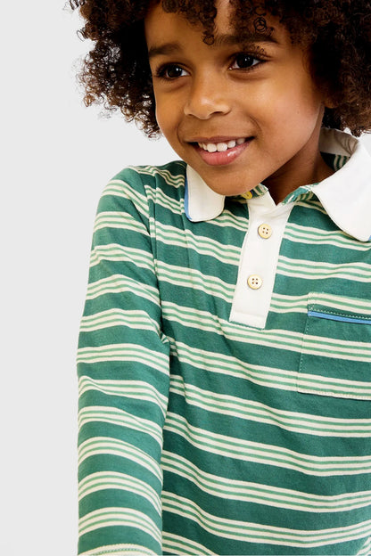 Pine Twin Stripe Parker Polo
