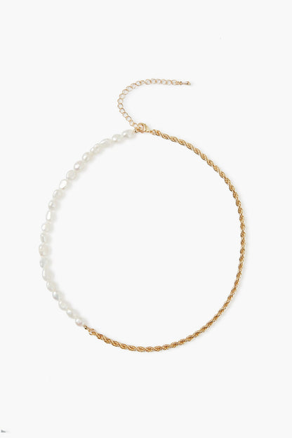 Gold And Pearl Mary Necklace