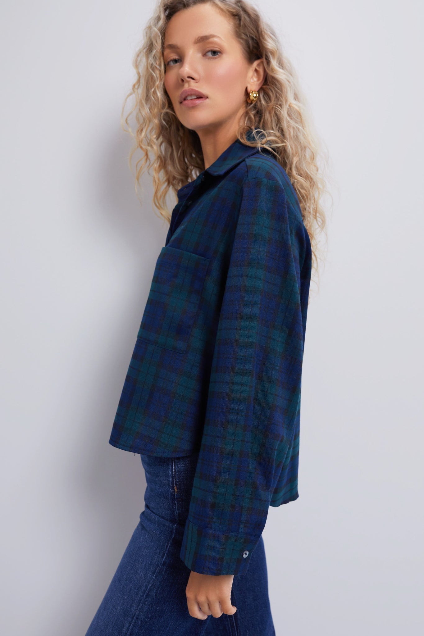 Blackwatch Mary Cropped Button Down