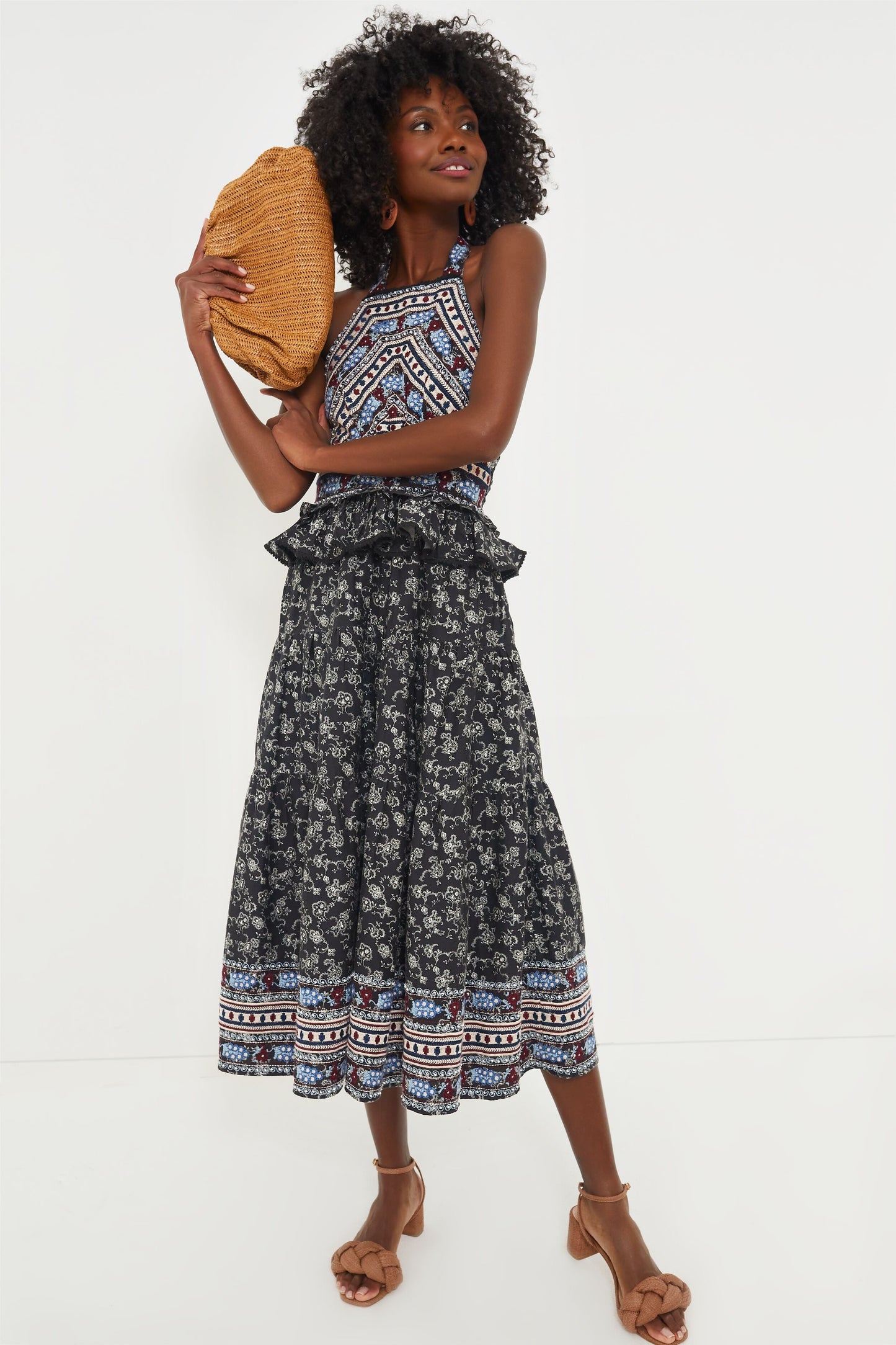 Brown Straw Avril Heels