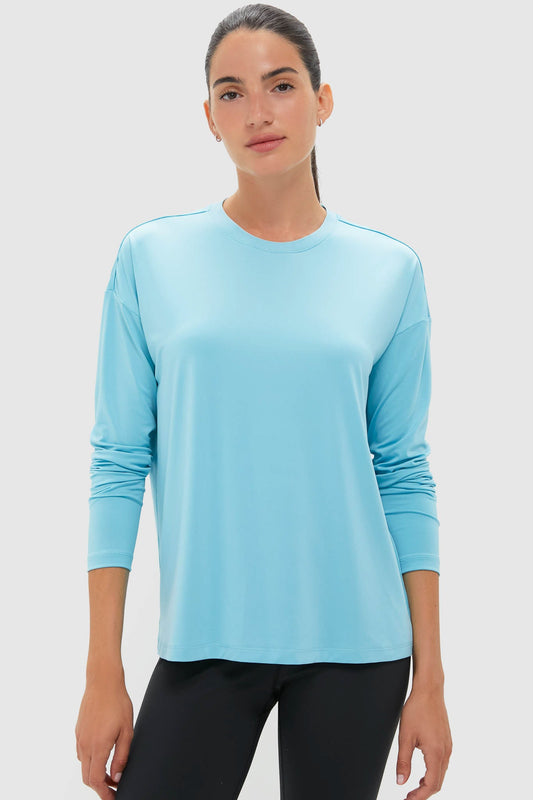 Milky Blue Long Sleeve Performance Jersey Ryan Boyfriend Tee