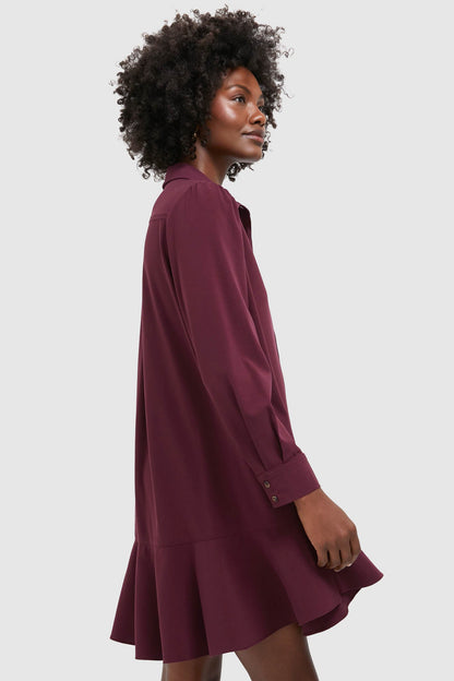 Winetasting Crepe Callahan Shirt Dress
