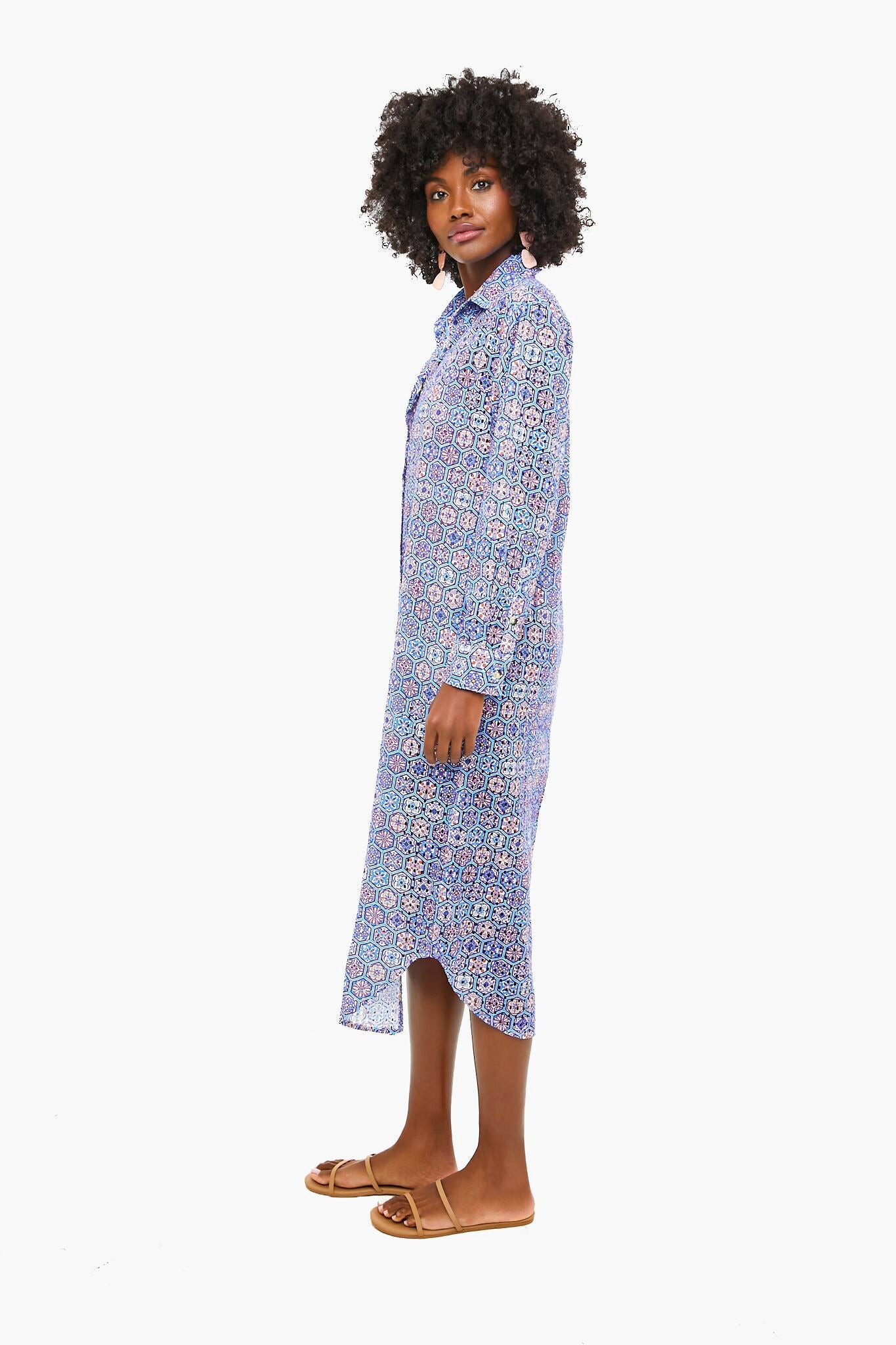 Patchwork Print Oxford Maxi