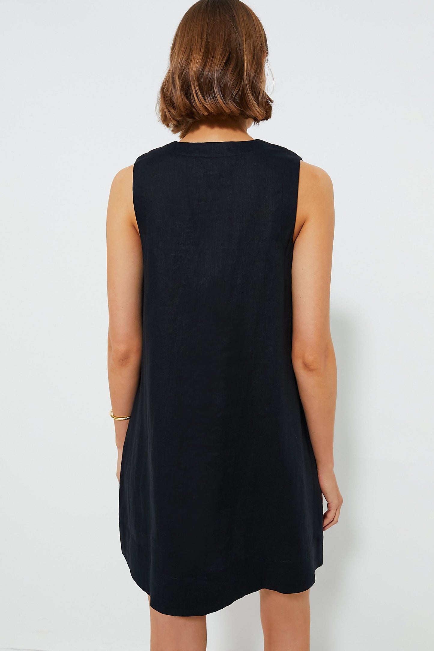 Navy Linen Melanie Dress