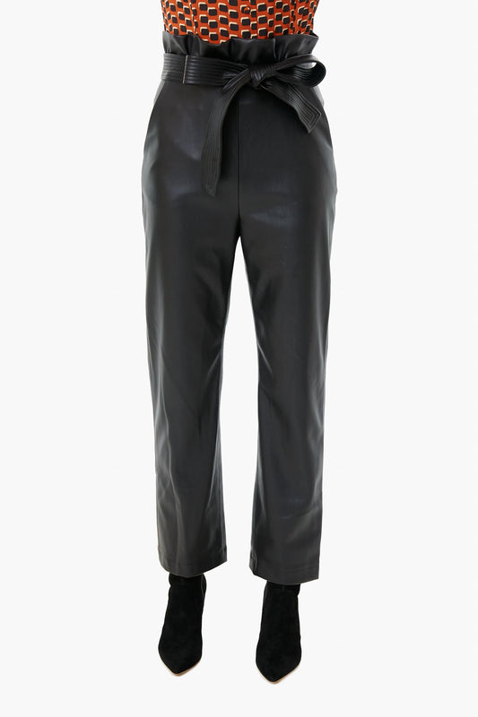 Black Vegan Leather Kayden Pants