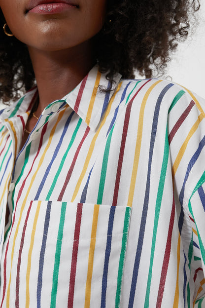 Rainbow Striped Adair Boyfriend Shirt