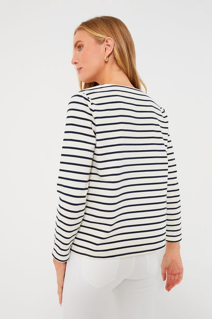 Navy Stripe Manon Popover