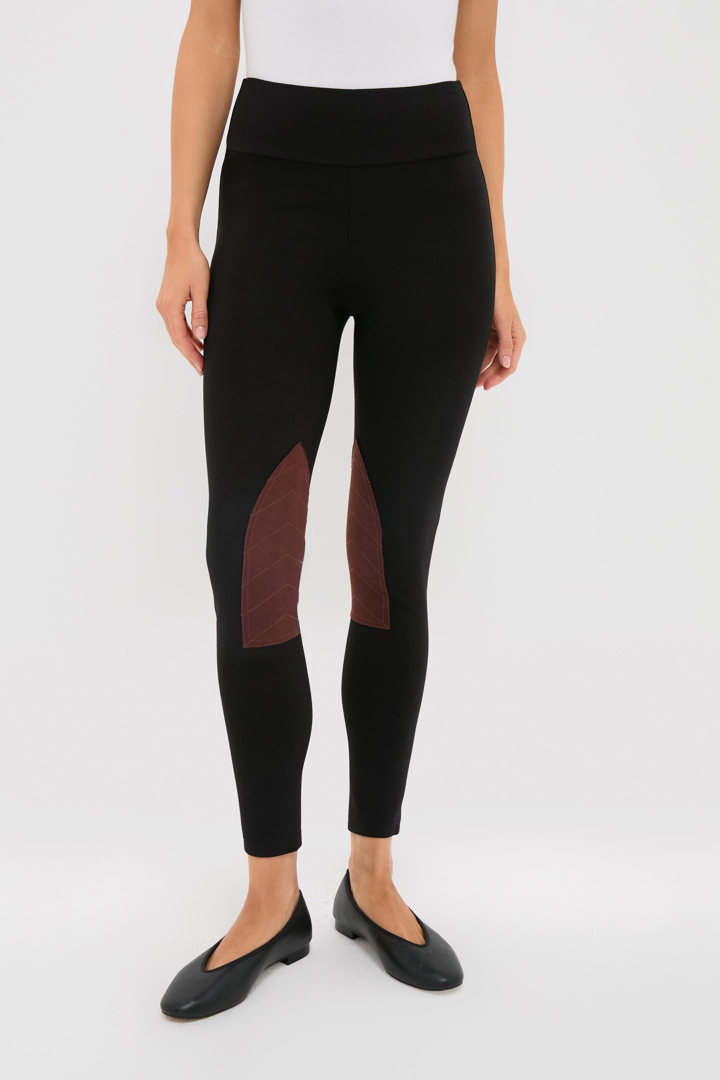 Black Suede Patch Hughes Riding Legging