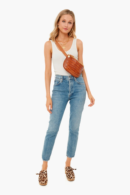 Cuoio Autumn Croco Fanny Pack