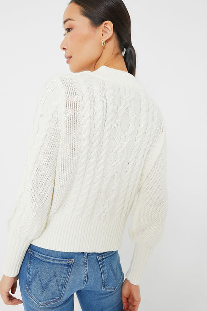 White Cotton Colette Cardigan