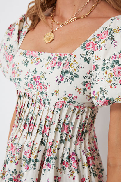 Pink Floral Aurelia Mini Dress