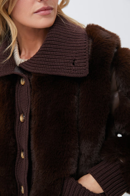 Mahogany Faux Fur Walden Jacket