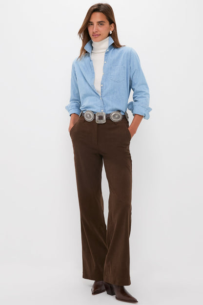 Chocolate Brown Wide Wale Corduroy Hunter Pants